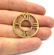 4 Clock Charm Antique Bronze Plated Metal  (30mm) G15868