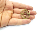 4 Clock Charm Antique Bronze Plated Metal  (30mm) G15868