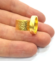 Gold Ring Base Blank Setting Cabochon Base inlay Ring Backs Mounting Adjustable Ring Base Bezel (16mm blank ) Gold Plated Metal G15880