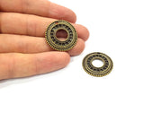 2 Antique Bronze Charm Antique Bronze Plated Metal  (28mm) G15872