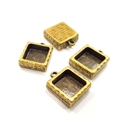 4 Hammered Base Resin Base Pendant Blank inlay Blank Mosaic Blank Bezel Setting Mountings Antique Bronze Plated Metal (16mm blank) G15873