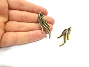 4 Antique Bronze Charm Antique Bronze Plated Metal  (49x18mm) G15883