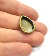 4 Hammered Base Resin Base Pendant Blank inlay Blank Mosaic Blank Bezel Setting Mountings Antique Bronze Plated Metal (18x13mm blank) G15886