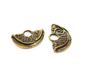 2Folded Charms Antique Bronze Charm Antique Bronze Plated Metal  (31x20mm) G15888