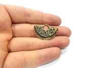2Folded Charms Antique Bronze Charm Antique Bronze Plated Metal  (31x20mm) G15888