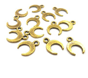 20 Crescent Charm Antique Bronze Charm Antique Bronze Plated Metal  (14x11mm) G15889