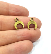 20 Crescent Charm Antique Bronze Charm Antique Bronze Plated Metal  (14x11mm) G15889