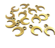 20 Crescent Charm Antique Bronze Charm Antique Bronze Plated Metal  (14x11mm) G15889