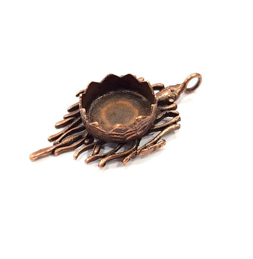 Antique Copper Pendant Blank Mosaic Base Blank inlay Necklace Blank Resin Blank Mountings Copper Plated Brass ( 15 mm blank) G15890