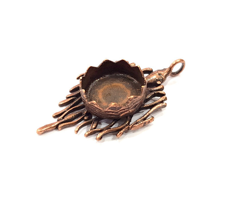 Antique Copper Pendant Blank Mosaic Base Blank inlay Necklace Blank Resin Blank Mountings Copper Plated Brass ( 15 mm blank) G15890