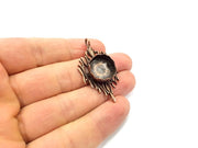 Antique Copper Pendant Blank Mosaic Base Blank inlay Necklace Blank Resin Blank Mountings Copper Plated Brass ( 15 mm blank) G15890