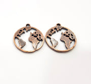 5 World Charm Antique Copper Plated Metal (20mm) G15891