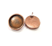 Earring Blank Backs Base Settings Copper Resin Blank Cabochon Base inlay Mountings Antique Copper Plated Brass (20mm blank) 1 Pair G15942