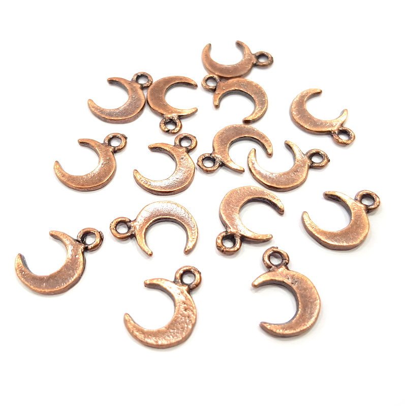 20 Crescent Charm Antique Copper Charm Antique Copper Plated Metal (14x9mm) G15897