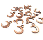 20 Crescent Charm Antique Copper Charm Antique Copper Plated Metal (14x9mm) G15897