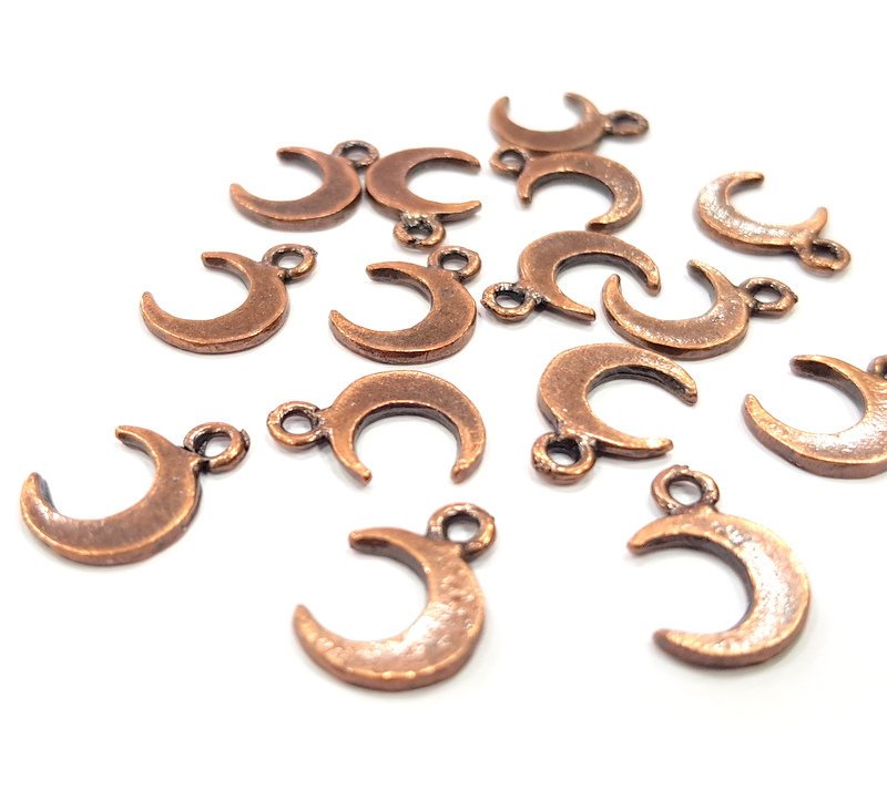 20 Crescent Charm Antique Copper Charm Antique Copper Plated Metal (14x9mm) G15897