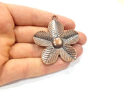 Flower Pendant Antique Copper Pendant Antique Copper Plated Metal (55x49mm) G15899