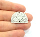 2 Hammered Semi Circle Charm Half Moon Connector Antique Silver Plated Metal (30x20 mm)  G15230