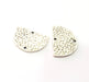 2 Hammered Semi Circle Charm Half Moon Connector Antique Silver Plated Metal (30x20 mm)  G15230