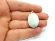 2 Silver Base Blank inlay Blank Pendant Base Resin Blank Mosaic Mountings Antique Silver Plated Metal (25x18 mm oval blank )  G15231