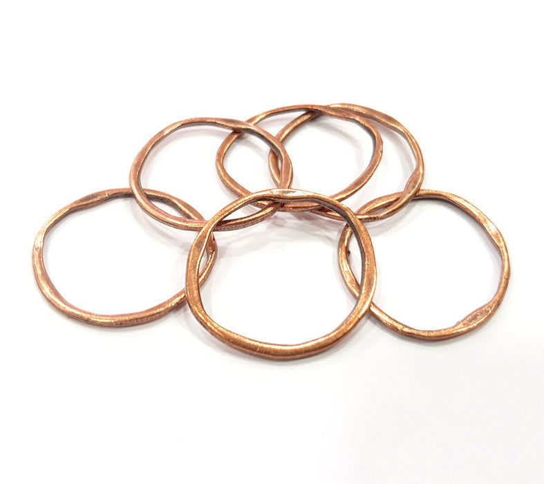 10 Circle Connector Antique Copper Plated Metal (30mm) G15901