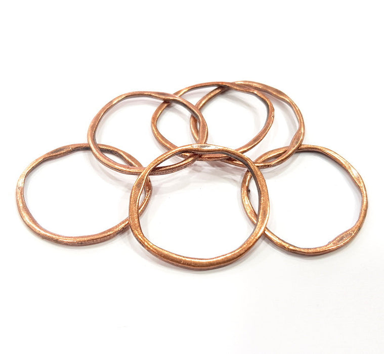 10 Circle Connector Antique Copper Plated Metal (30mm) G15901