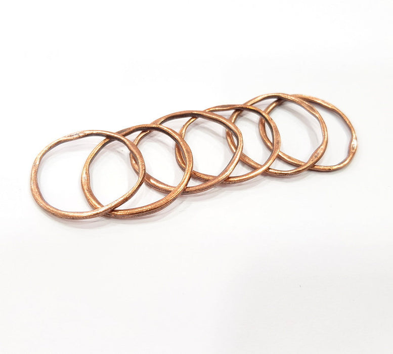 10 Circle Connector Antique Copper Plated Metal (30mm) G15901