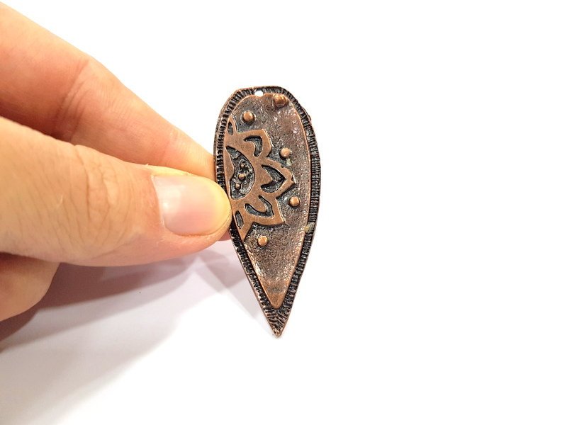 Copper Pendant Antique Copper Pendant Antique Copper Plated Metal (58x25mm) G15906