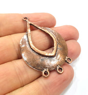 2 Tribal Shield Charm Connector Antique Copper Plated Metal (51x33mm) G15907