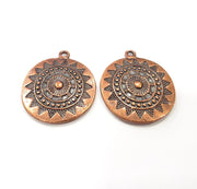 2 Antique Copper Charm Antique Copper Plated Metal (28mm) G15914