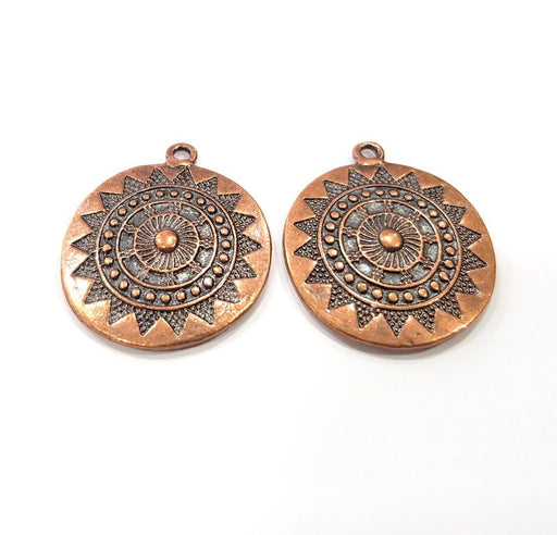 2 Antique Copper Charm Antique Copper Plated Metal (28mm) G15914