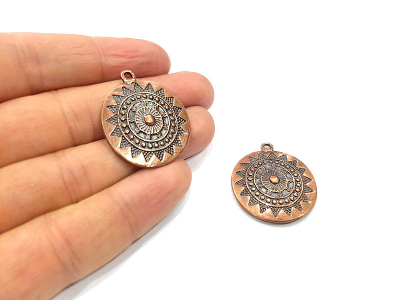 2 Antique Copper Charm Antique Copper Plated Metal (28mm) G15914