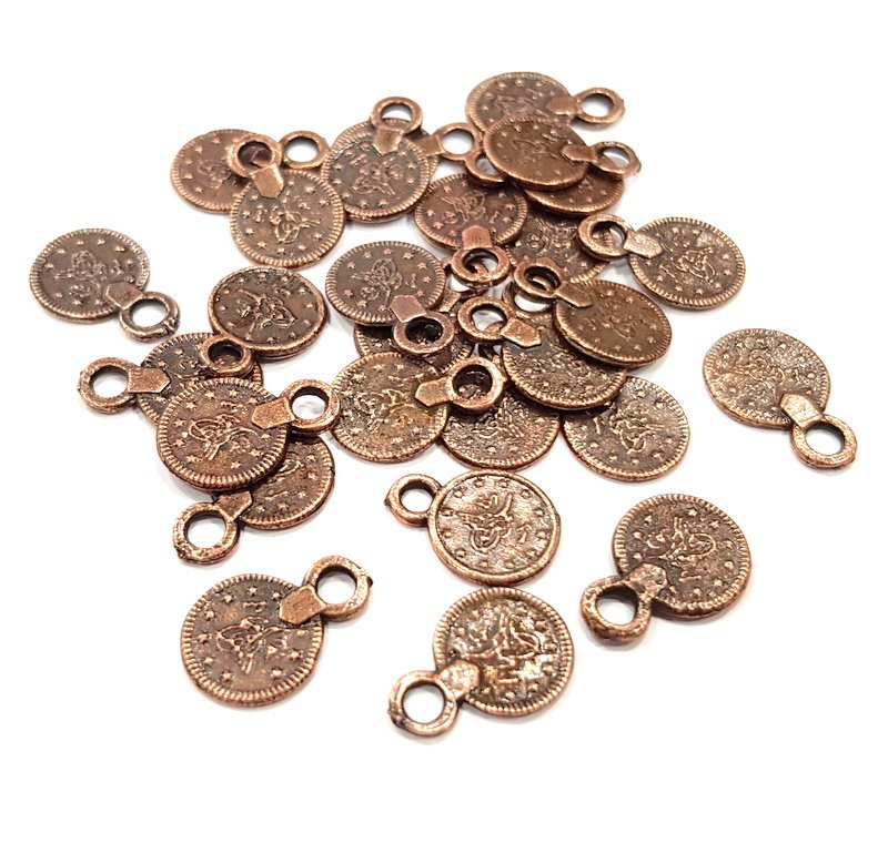 20 Ottoman Coin Antique Copper Plated Metal (10mm) G15915