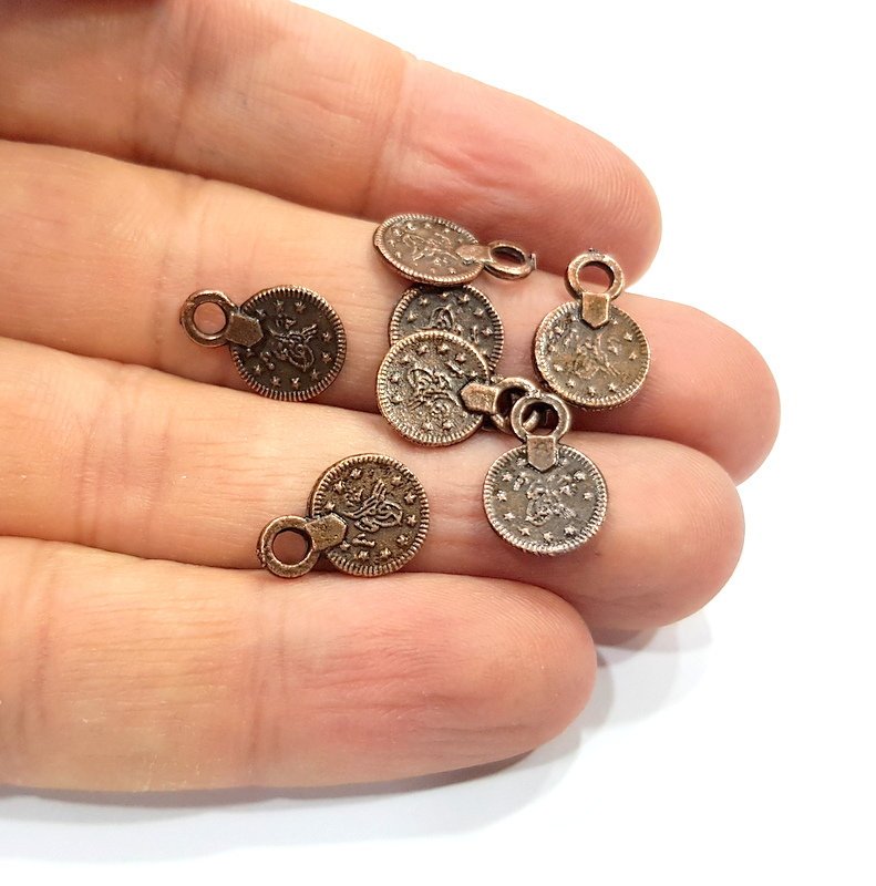 20 Ottoman Coin Antique Copper Plated Metal (10mm) G15915