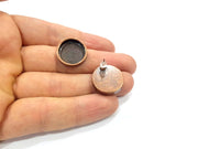 Earring Blank Backs Base Settings Copper Resin Blank Cabochon Base inlay Mountings Antique Copper Plated Brass (16mm blank) 1 Pair G15916