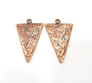 2 Geometric Triangle Charm Antique Copper Charm Antique Copper Plated Metal (44x25mm) G15919