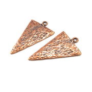 2 Geometric Triangle Charm Antique Copper Charm Antique Copper Plated Metal (44x25mm) G15919