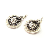 4 Silver Charm Antique Silver Plated Metal (27x18 mm)  G15234