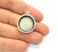 2 Silver Base Blank inlay Blank Pendant Base Resin Blank Mosaic Mountings Antique Silver Plated Metal (20 mm round blank )  G15242