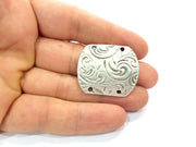 2 Silver Connector Antique Silver Plated Metal (30x25 mm)  G15356