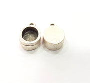 4 Silver Base Blank inlay Pendant Blank Base Resin Blank Mosaic Mountings Antique Silver Plated Metal (10x8mm blank)  G15358