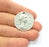 2 Coin Charm Silver Charm Antique Silver Plated Metal (29 mm)  G15258