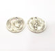 4 Coin Charm Silver Charm Antique Silver Plated Metal (22 mm)  G15281