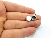 5 Silver Base Blank inlay Pendant Blank Base Resin Blank Mosaic Mountings Antique Silver Plated Metal (8mm blank )  G15283