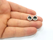 5 Silver Base Blank inlay Pendant Blank Base Resin Blank Mosaic Mountings Antique Silver Plated Metal (8mm blank )  G15283