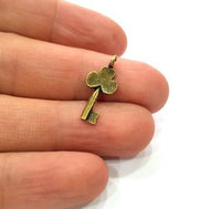 20 Key Charm Antique Bronze Charm  (22x10mm) G12583