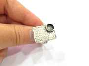 Silver Ring Setting Resin Ring Blank Cabochon Base inlay Ring Mounting Adjustable Ring Base Bezel (8 mm) Antique Silver Plated Brass G15298