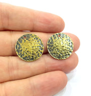 4 Hammered Round Charms Antique Bronze Charm Antique Bronze Plated Metal  (20mm) G15300