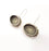Earring Blank Base Settings Silver Resin Cabochon Base inlay Blank Mountings Antique Silver Plated Brass (20x15mm  blank) 1 pair G15311