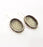 Earring Blank Base Settings Silver Resin Cabochon Base inlay Blank Mountings Antique Silver Plated Brass (25x18mm  blank) 1 pair G15365